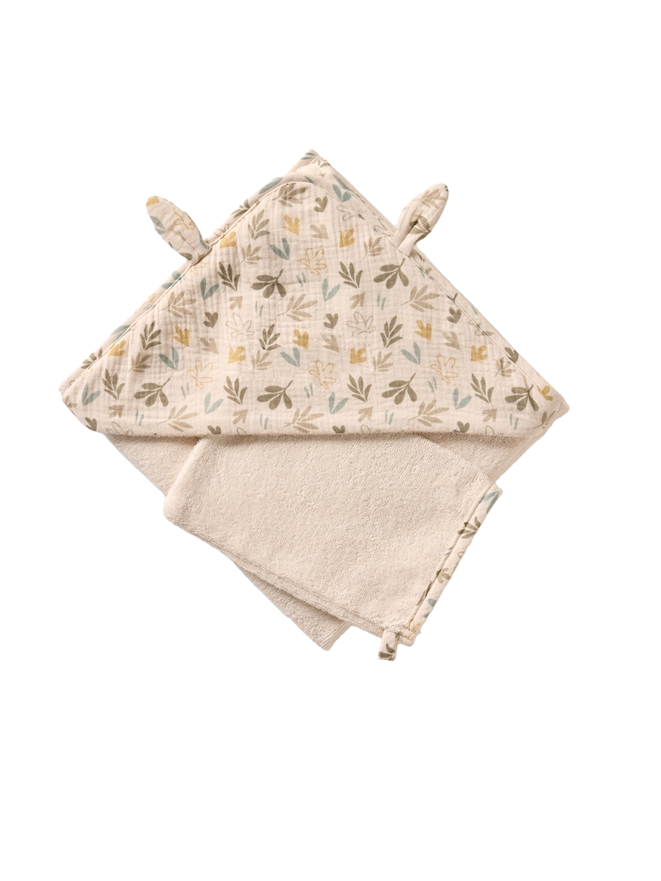 Cape bain gaze de coton + gant de toilette BAYOU, VERTBAUDET