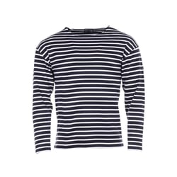 T-shirt Marinière Grand Voile - Taille 42 - Blanc Et Bleu - Coton - Occasion Très Bon état