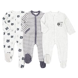 Lote de 3 pijamas em veludo, prematuro-2 anos