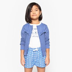 Chaqueta de punto calado y volante 3-12 años La Redoute Collections