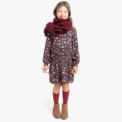 Vestido fluido aos favos, estampado floral, 3-12 anos