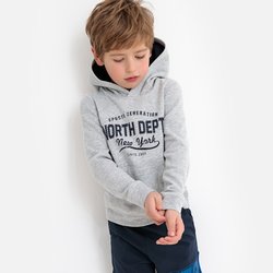 Sweat com capuz, em moletão, 3-12 anos