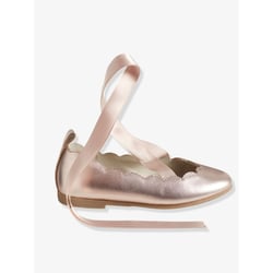 Ballerines à Rubans ANDRE Cuir Bronze - Taille 37 - Très Bon état - Talon Plat