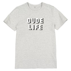 T-shirt com gola redonda e mensagem, 10-16 anos