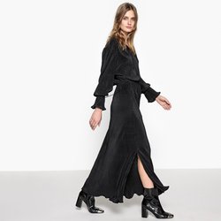 Платье однотонное длинного и расклешенного покроя с длинными рукавами La Redoute Collections - Платья Платье однотонное длинного и расклешенного покроя с длинными рукавами La Redoute Collections