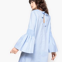 Платье хлопковое со сборками на рукавах La Redoute Collections - В стиле casual Платье хлопковое со сборками на рукавах La Redoute Collections