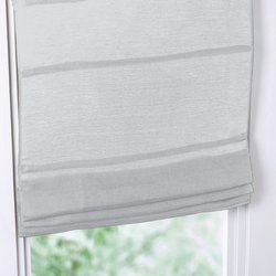 Занавеска LaRedoute Из хлопчатобумажной газовой ткани и льна Minoe 140 x 180 см серый