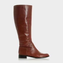 TWAIN , Bottes cavalières plates cloutées DUNE LONDON