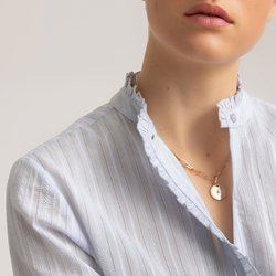 Bluse mit Stehkragen und langen Ärmeln