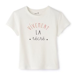 Camiseta ''Vivement la récré'' 3-12 años La Redoute Collections