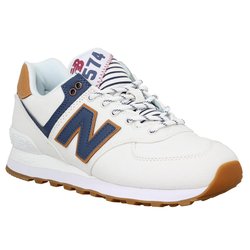 new balance - 574 - baskets en daim et toile - blanc new balance - 574 - baskets en daim et toile - blanc