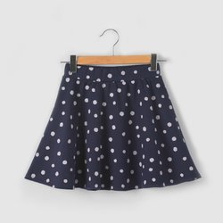 Falda patinadora estampada de lunares en felpa 3-12 años La Redoute Collections