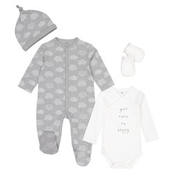 Conjunto para recém-nascido, em algodão, prematuro-12 meses