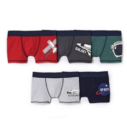 Lote de 5 boxers, motivo espacial, 2-12 anos
