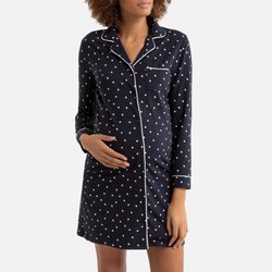 Camisa de dormir para grávida, estampado corações