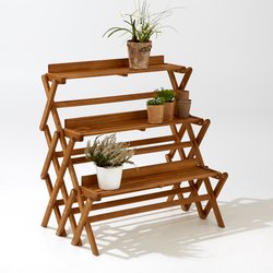 Estante de jardim, 3 níveis, dobrável