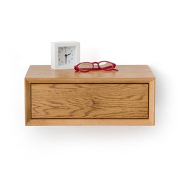 Jimi Wall Mounted Bedside Table Right Hand Side White Wood La