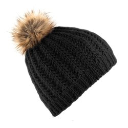 Bonnet Tricoté À Pompon En Imitation Fourrure , Femme (3 Couleurs BEECHFIELD