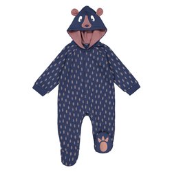 Macacão fantasia urso, em moletão, 1 mês-3 anos