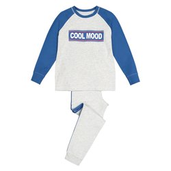 Pijama em jersey com mensagem, 3-12 anos