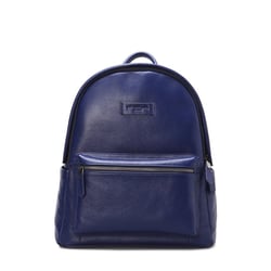 Sac à Dos J.Crew En Nylon Bleu Marine & Cuir - Bretelles Rouges, Occasion Très Bon État