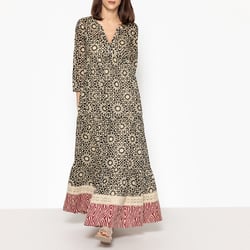 Robe Longue Stella Forest En Coton Et Dentelle - Taille 40 - Couleur Beige Fleurie - Neuf Avec étiquettes