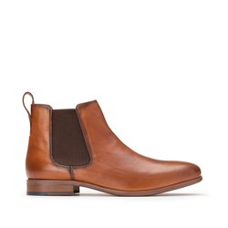 Botas em pele, com elástico