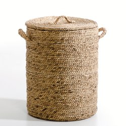 Cesto redondo em jacinto-de-água, alt. 60 cm, Lian