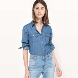Рубашка из денима, 100% хлопка La Redoute Collections - ЖЕНЩИНЫ Рубашка из денима, 100% хлопка La Redoute Collections