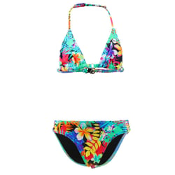 Maillot De Bain 3 Pièces Ado Fille 8-18 Ans – Ensemble Bikini Shorts + Tanga + Haut Corset Tendance Plage Piscine