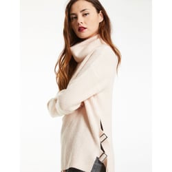 Pull Rose Pâle à Encolure Ronde Avec Perles Aux épaules - Cache Cache - Taille L