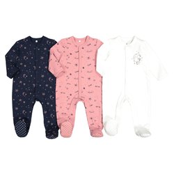 Lote de 3 pijamas para recém-nascido, em algodão, prematuro-2 anos