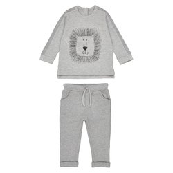 Conjunto de 2 peças em moletão, 1 mês - 3 anos