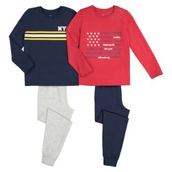 Lote de 2 pijamas em algodão, 3-12 anos