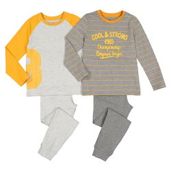 Lote de 2 pijamas em algodão, 3-12 anos