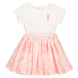 Robe Blanche Fille Marmellata Taille 6X Avec Ruban Rose - Occasion Très Bon état, Longue