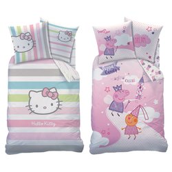 HELLO KITTY Parure housse de couette microfibre HELLO KITTY pas cher