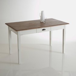 Mesa de cocina de pino macizo, de 1 a 2 plazas, roside blanco claro La