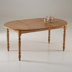 Mesa de comedor redonda, de pino macizo, Authentic Style