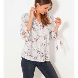 Tunique Camaïeu Gris Clair Taille 36 En Coton Fin - Blouse Femme Occasion En Très Bon état