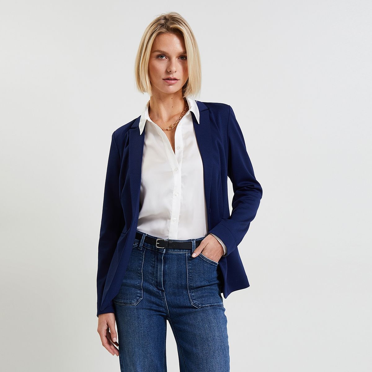 Blazer bleu marine femme La Redoute