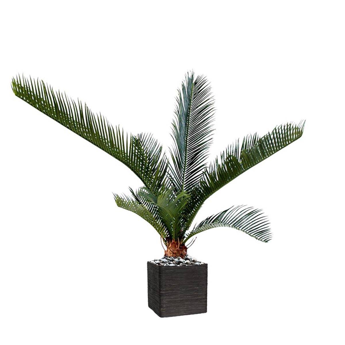 Palmier Cycas Artificiel en pot H 60 cm Vert, ARTIFICIELLES