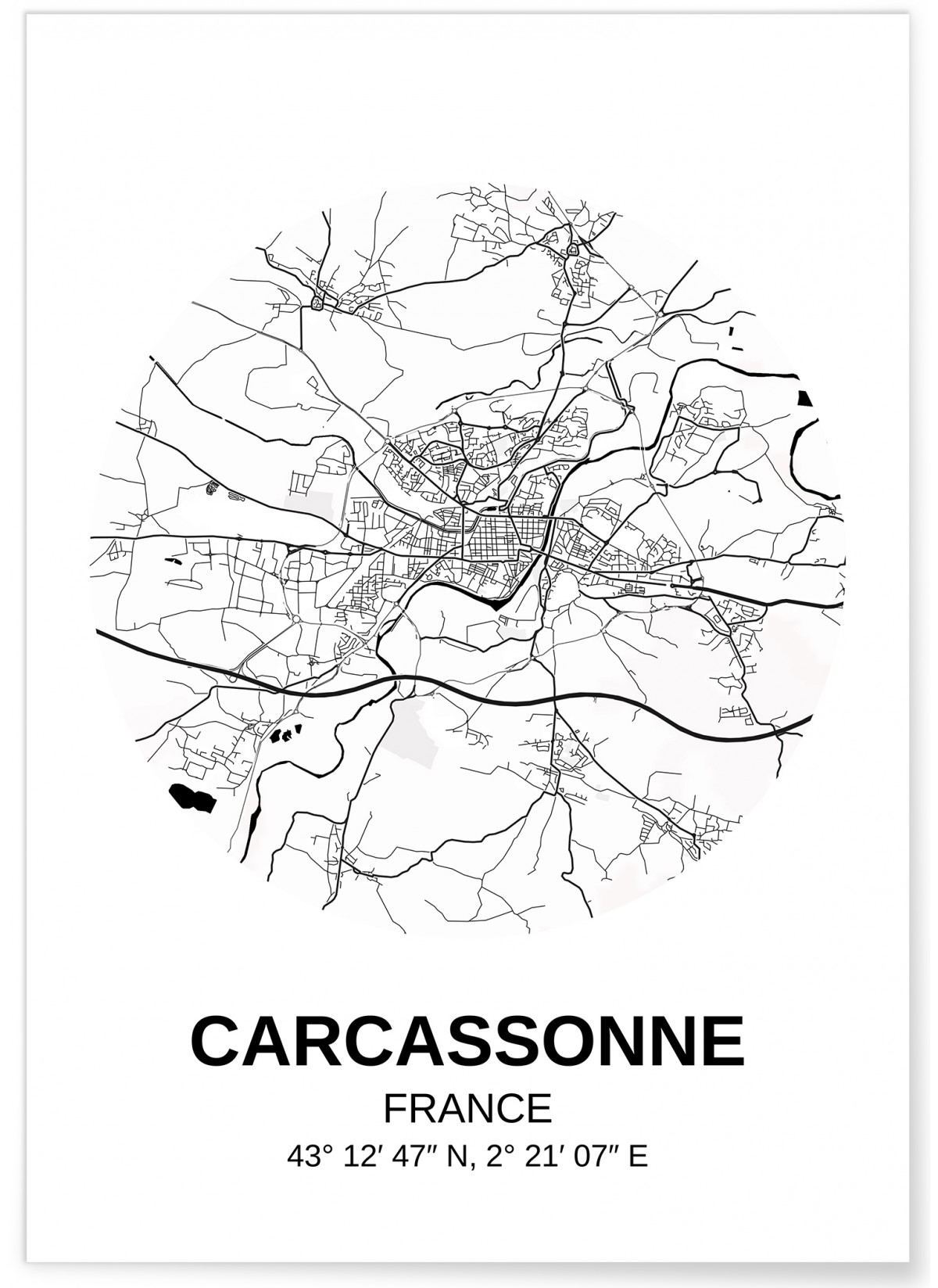 Affiche Carte Carcassonne, L'AFFICHERIE