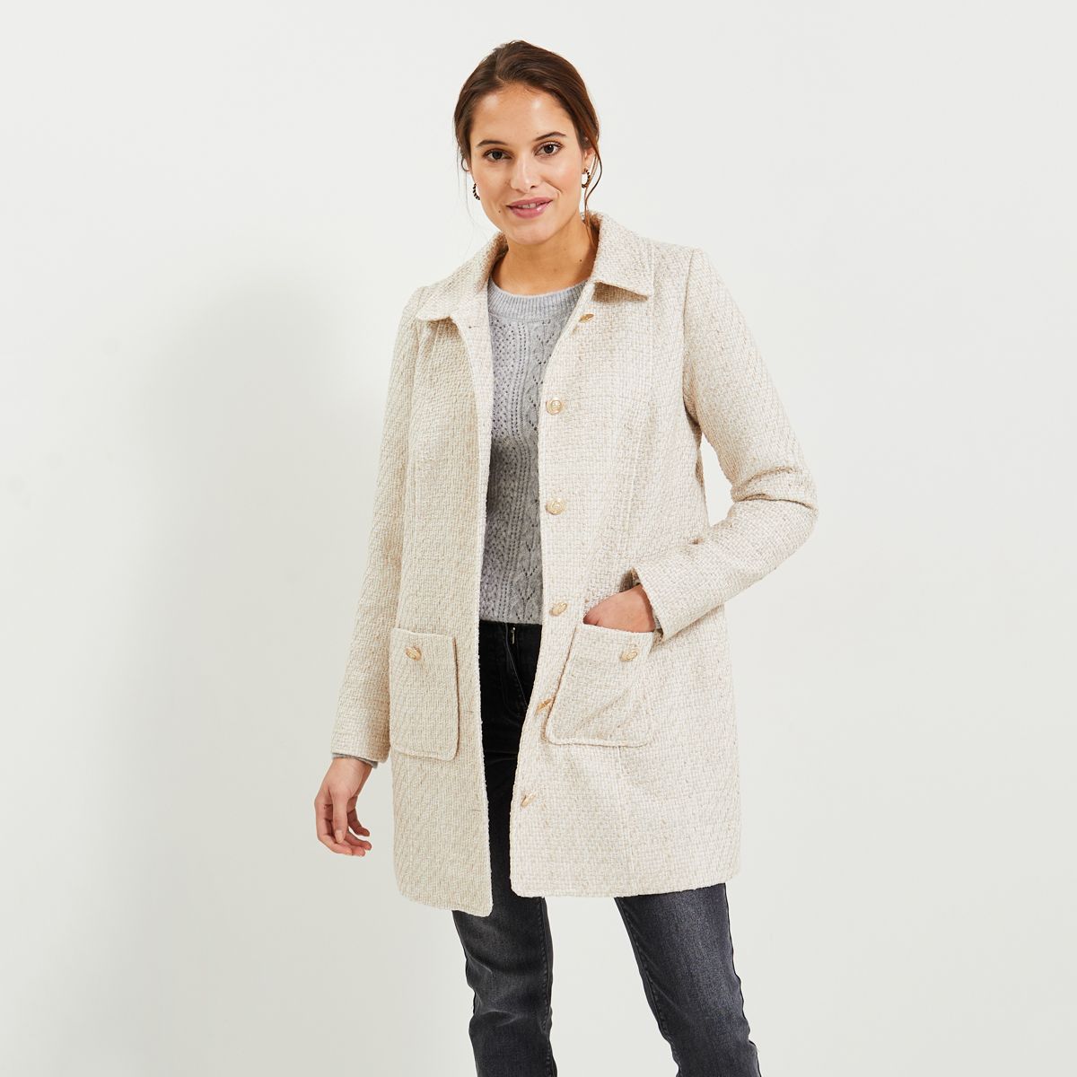 Manteau femme hiver blanc cass La Redoute