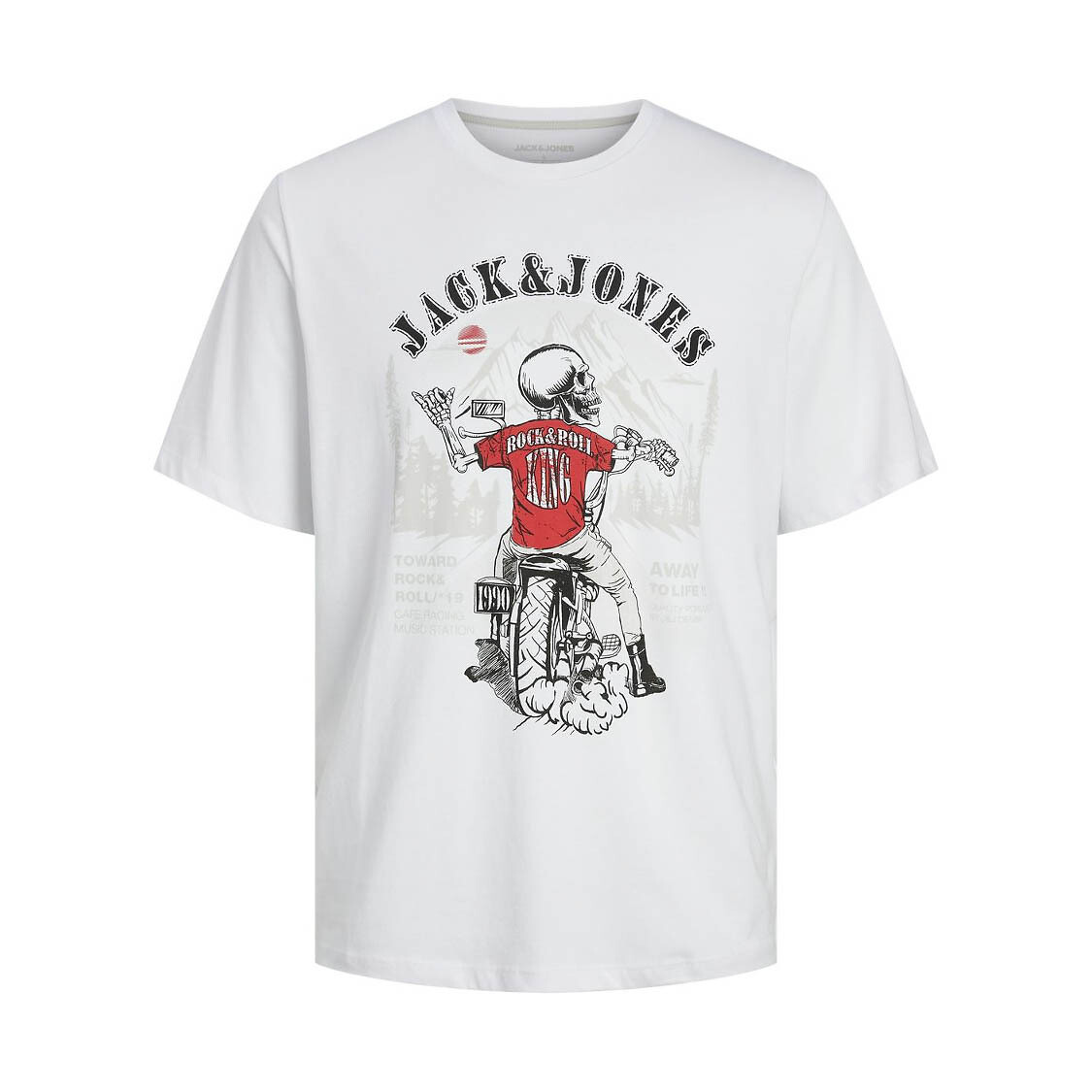 Cotton skull t shirt with crew neck Jack Jones La Redoute