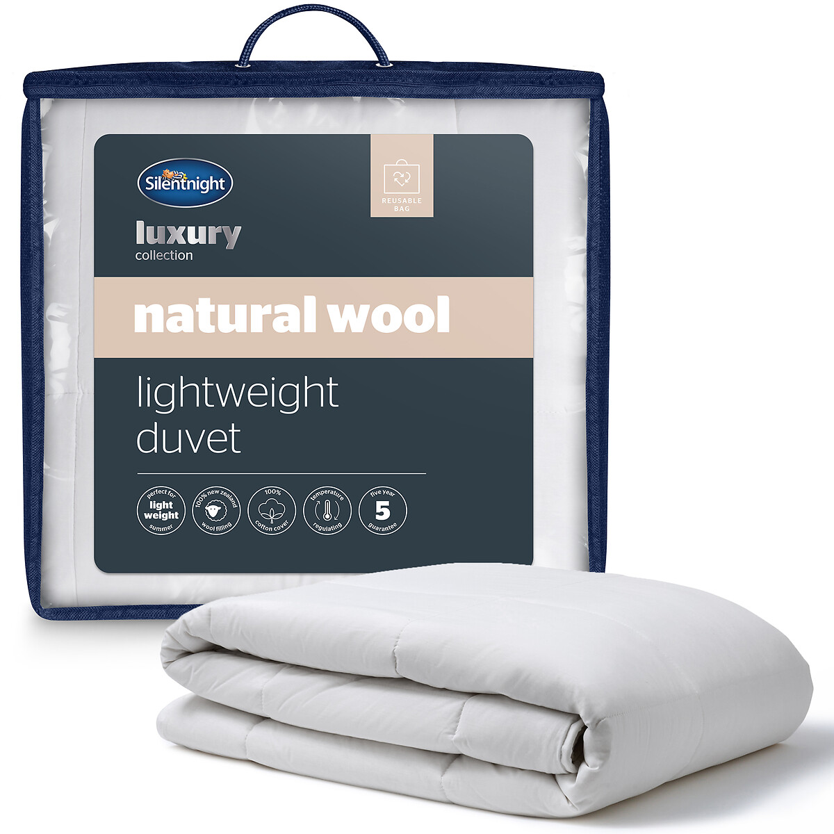 Natural Wool Lightweight Summer Duvet, SILENTNIGHT