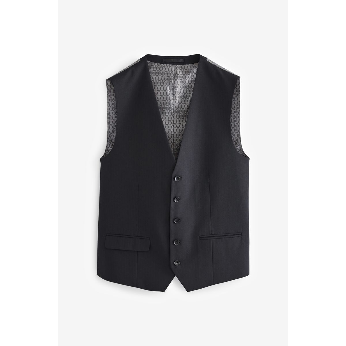 Gilet de costume slim à chevrons en tissu anglais, NEXT