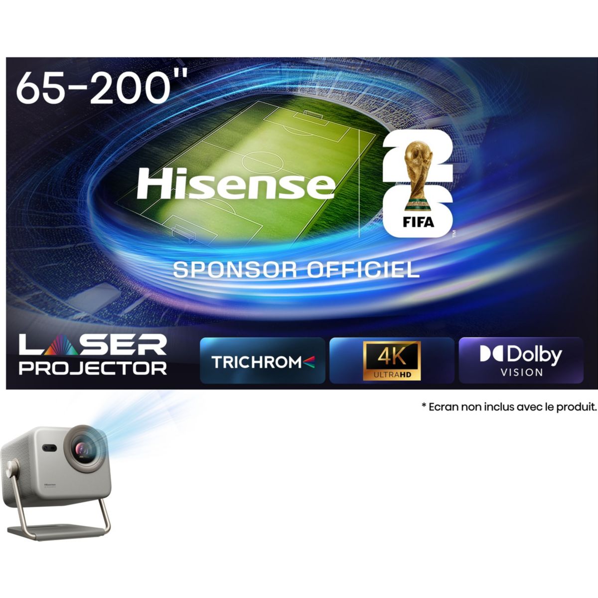 Vidéoprojecteur home cinéma Laser Mini Projecteur M2 Pro - Ultra HD -1300 lumens - VIDAA, HISENSE