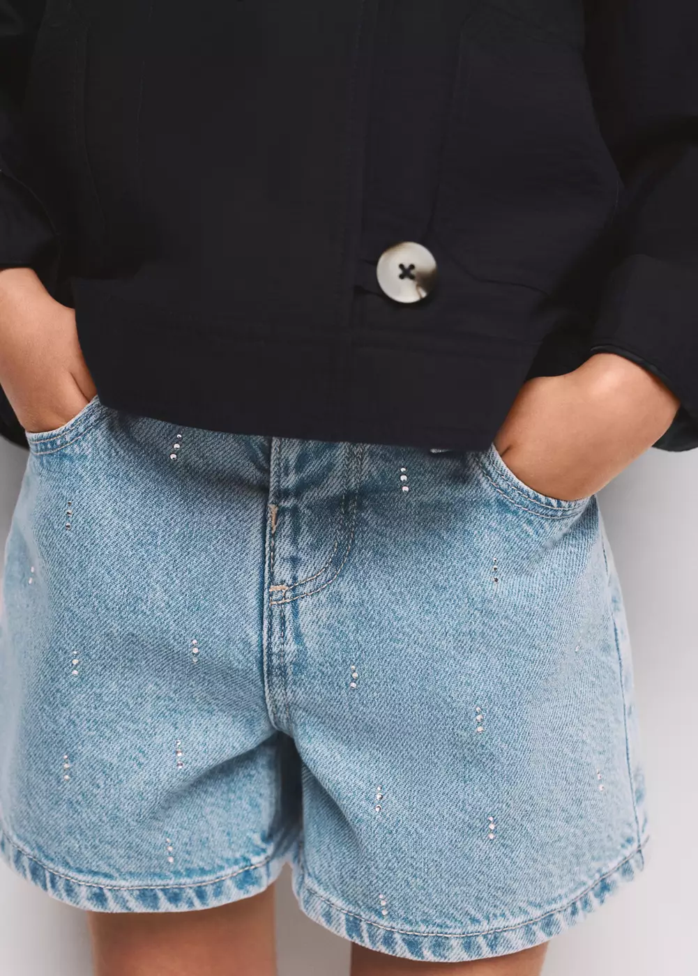 Short en jean strass, MANGO BABY