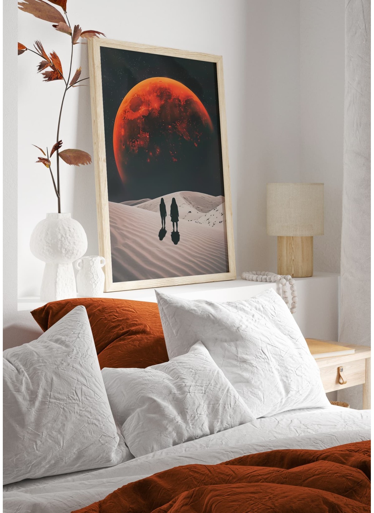 Affiche Deux Silhouettes et Lune Rouge, L'AFFICHERIE